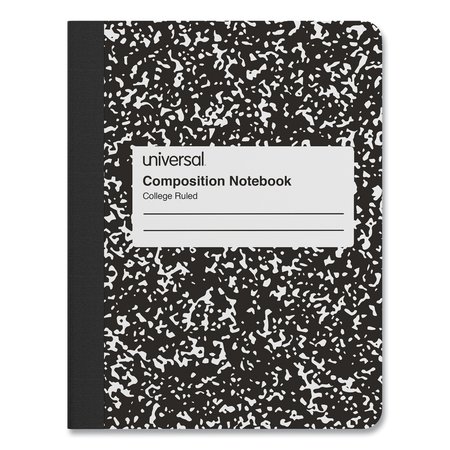 UNIVERSAL Comp Book, Medium/College, Black Marble Cover, 9.75 x 7.5, 100 Sheets UNV20940